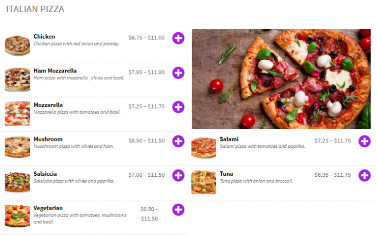 Food Online Layout 2020