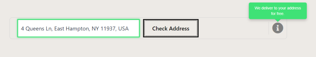 Enter an delivery address to validate
